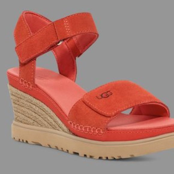 NWT - UGG Women's Ileana Strap Wedge Sandal, RED Pepper, 8 - Picture 4 of 8